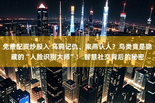 免费配资炒股入 乌鸦记仇、家燕认人？鸟类竟是隐藏的“人脸识别大师”！ 智慧社交背后的秘密